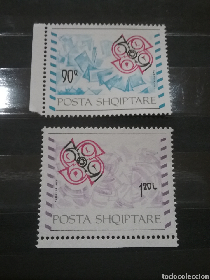 Selos: Sellos de Albania nuevos/1992/Admision/CEPT/europa/emblema/simbolo/sobre/carta/