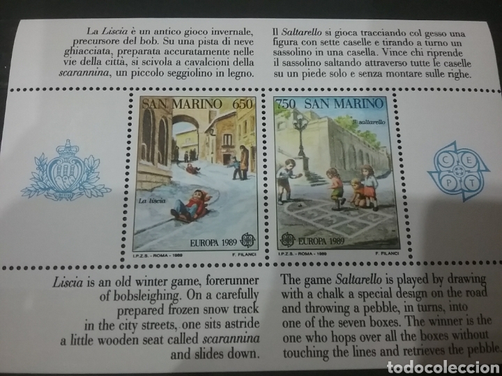 Briefmarken: HB de Sri Lanka nueva/1989/europa/CEPT/juegos/infancia/jubentud/trineo/ni&ntilde;os/ruleta/esqui/