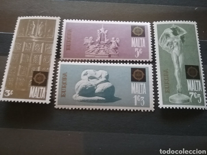 Timbres: Sellos de Malta nuevos/1974/europa/CEPT/arte/escultura/puerta/Medina/ostensorio/prehistorica/mujer/a