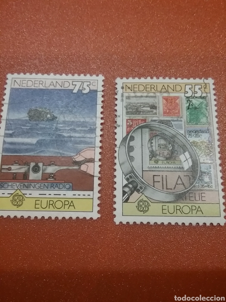Timbres: Sellos Holanda (P. Bajos) mtdos/1979/europa/CEPT/morse/barco/buque/navio/transporte/sellos/lupa