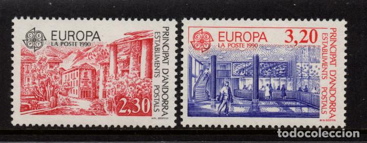 Sellos: ANDORRA 388/89** - A&Ntilde;O 1990 - EUROPA - EDIFICIOS POSTALES - Foto 1