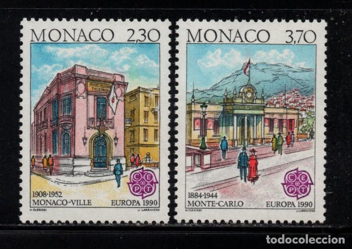 Sellos: MONACO 1724/25** - A&Ntilde;O 1990 - EUROPA - EDIFICIOS POSTALES - Foto 1