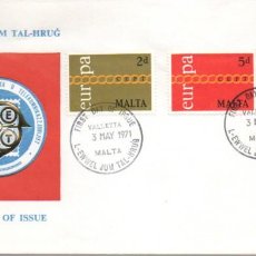 Sellos: MALTA IVERT Nº 424/5, EUROPA 1971, PRIMER DIA DE 3-5-1971