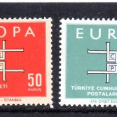 Sellos: TURQUIA SERIE COMPLETA AÑO 1963 YVERT NR. 1672/73 NUEVA EUROPA CEPT