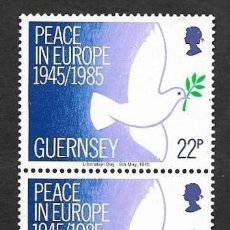 Sellos: SE)1985 GUERNSEY PEACE IN EUROPE SERIES, DOVE OF PEACE, B/2 MNH
