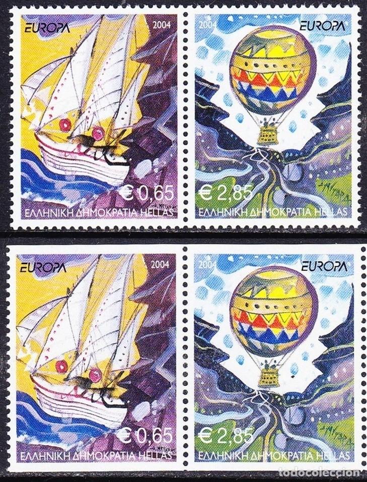 Briefmarken: GRECIA 2004 - EUROPA CEPT - TURISMO VACACIONES - 4 SELLOS - 2 PROCEDENTES DE CARNET