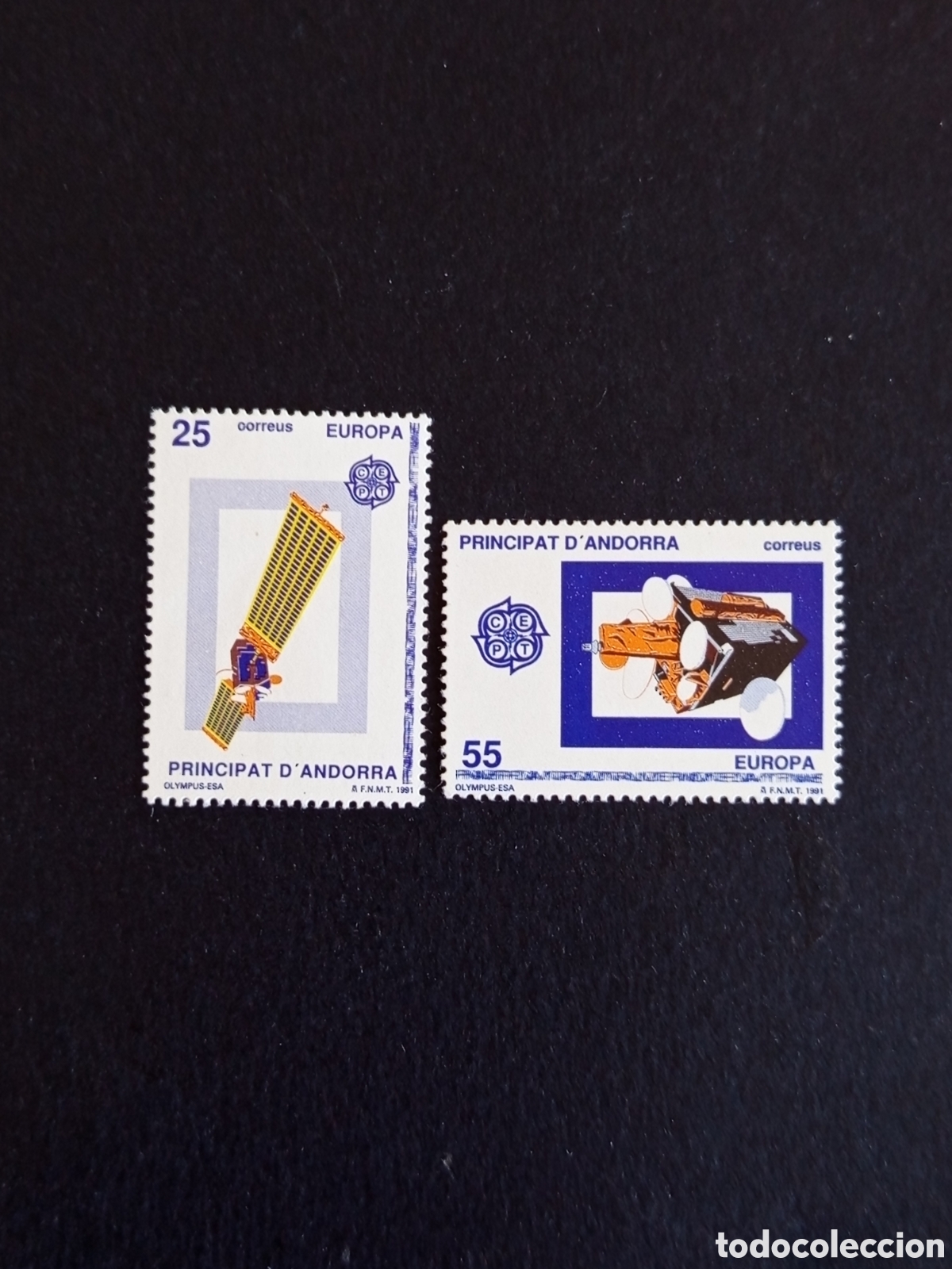 Sellos: Andorra Espa&ntilde;ola, 1991. Europa. Comunicaciones. Edifil 225/6. Serie completa. Pedido m&iacute;nimo 3 &euro;.