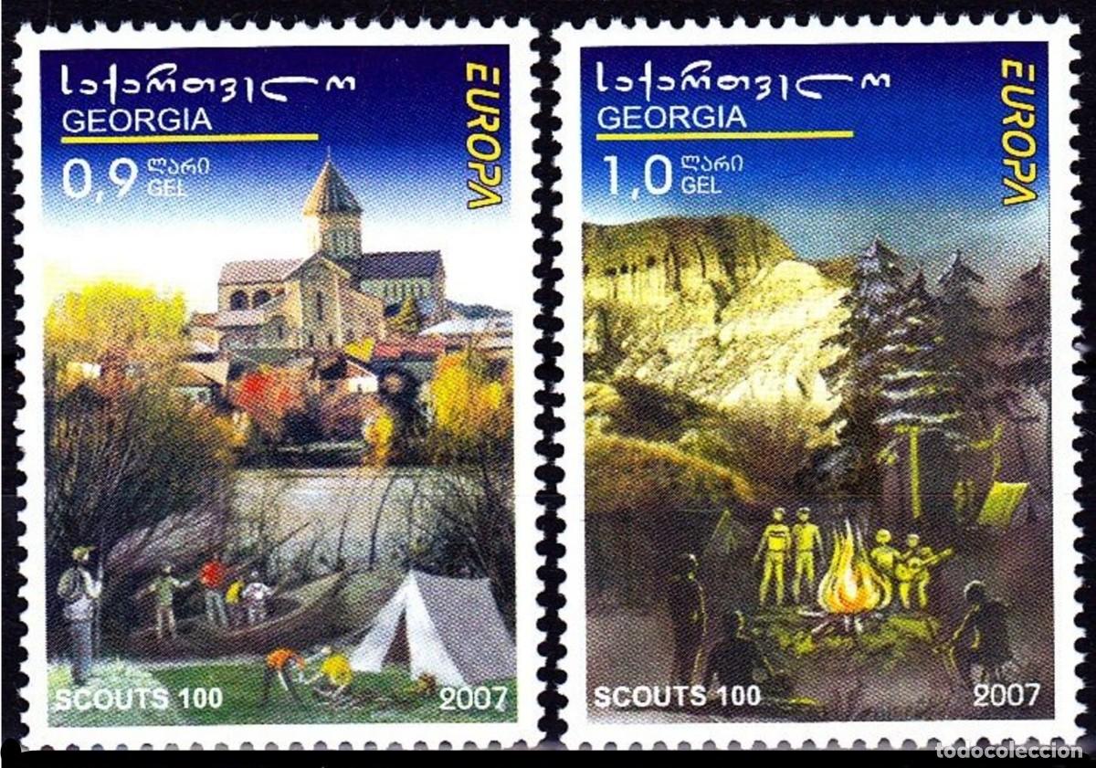 Sellos: GEORGIA 2007 - TEMA EUROPA - BOY SCOUTS - 2 SELLOS