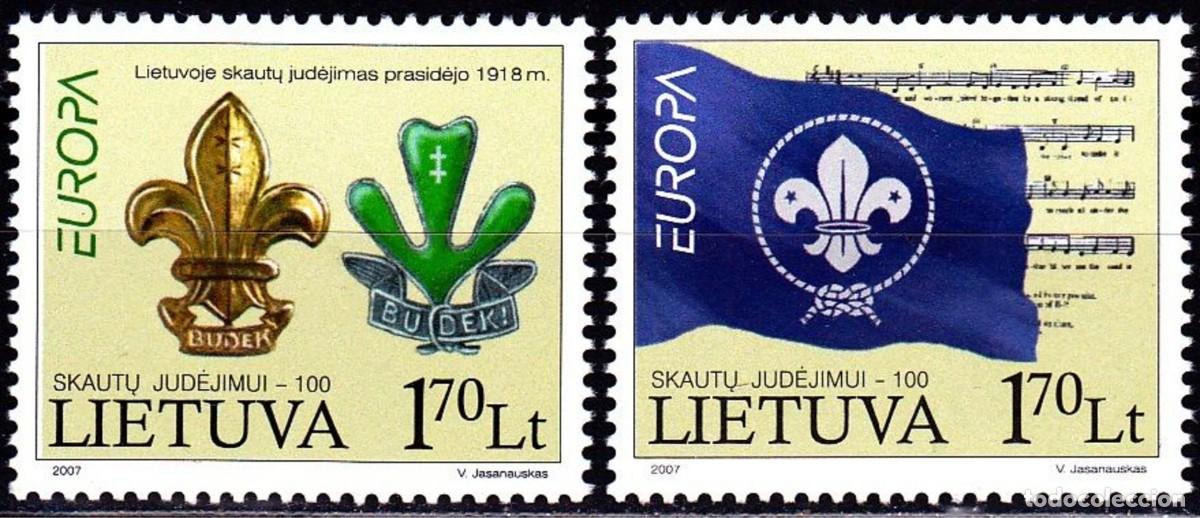 Selos: LITUANIA 2007 - LIETUVA - TEMA EUROPA - BOY SCOUTS - 2 SELLOS