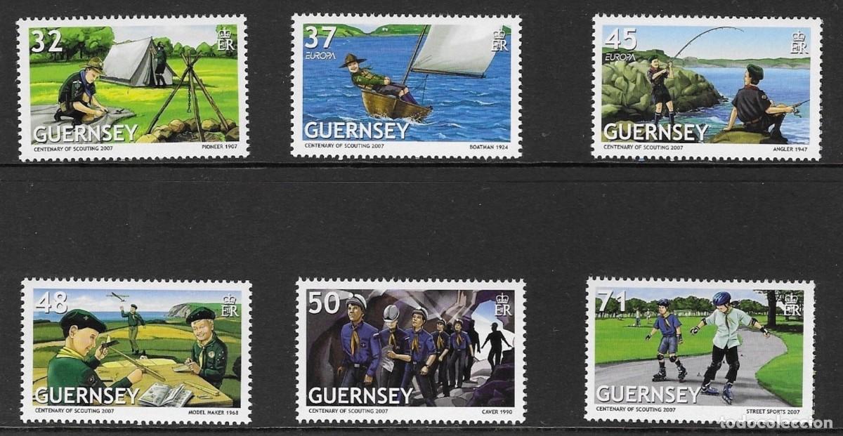Sellos: GUERNSEY 2007 - TEMA EUROPA - BOY SCOUTS - 6 SELLOS