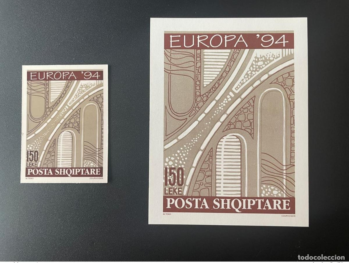 Sellos: Albania Alban&eacute;s 1995 Mi. Bl. 101 A prueba de cromalina Courvoisier Europa CEPT
