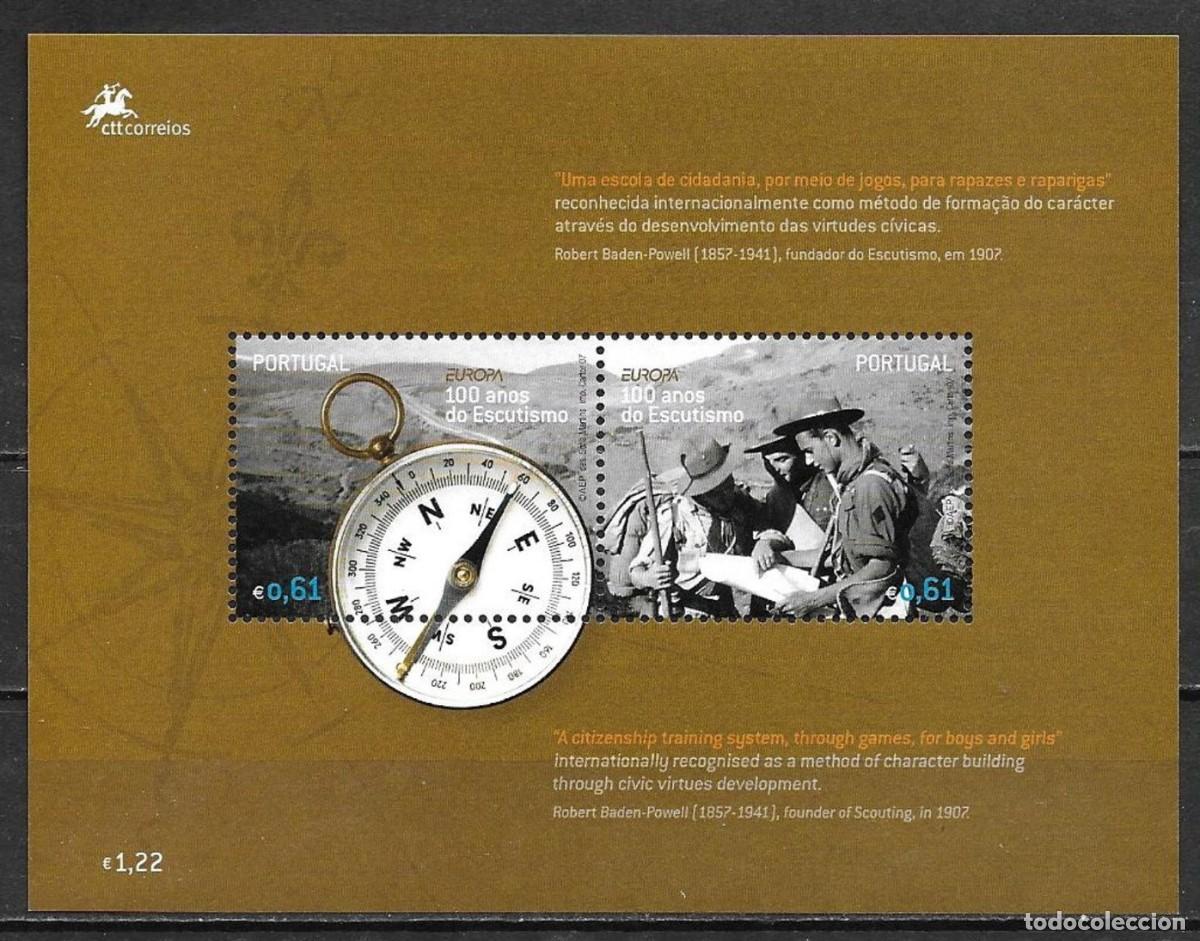 Sellos: PORTUGAL 2007 - TEMA EUROPA - BOY SCOUTS - BLOCK