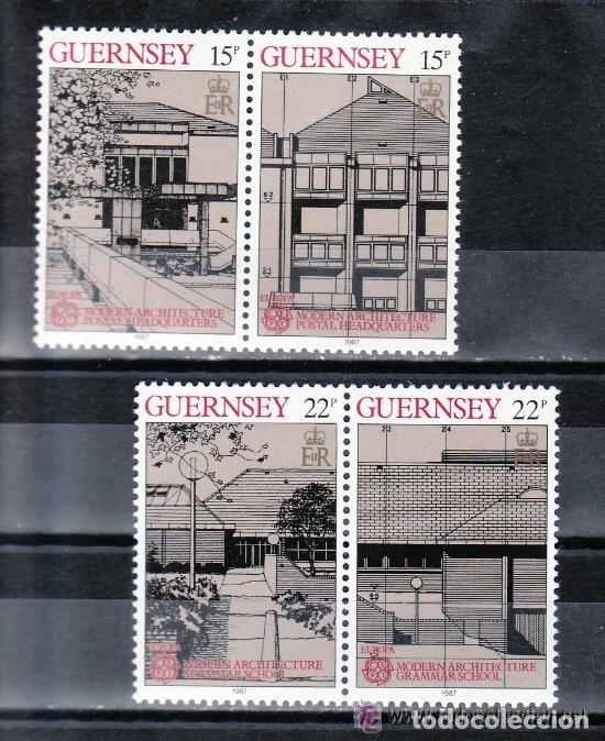 Sellos: Guernesey 1987 Ivert 391/4 *** Europa - Arquitectura Moderna - Monumentos