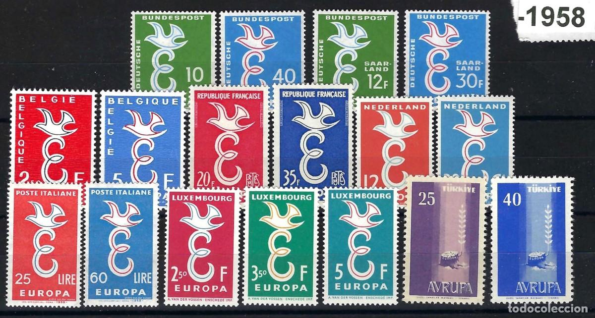 Sellos: EUROPA CEPT 1958 A&Ntilde;O COMPLETO NUEVO SIN FIJA SELLOS **