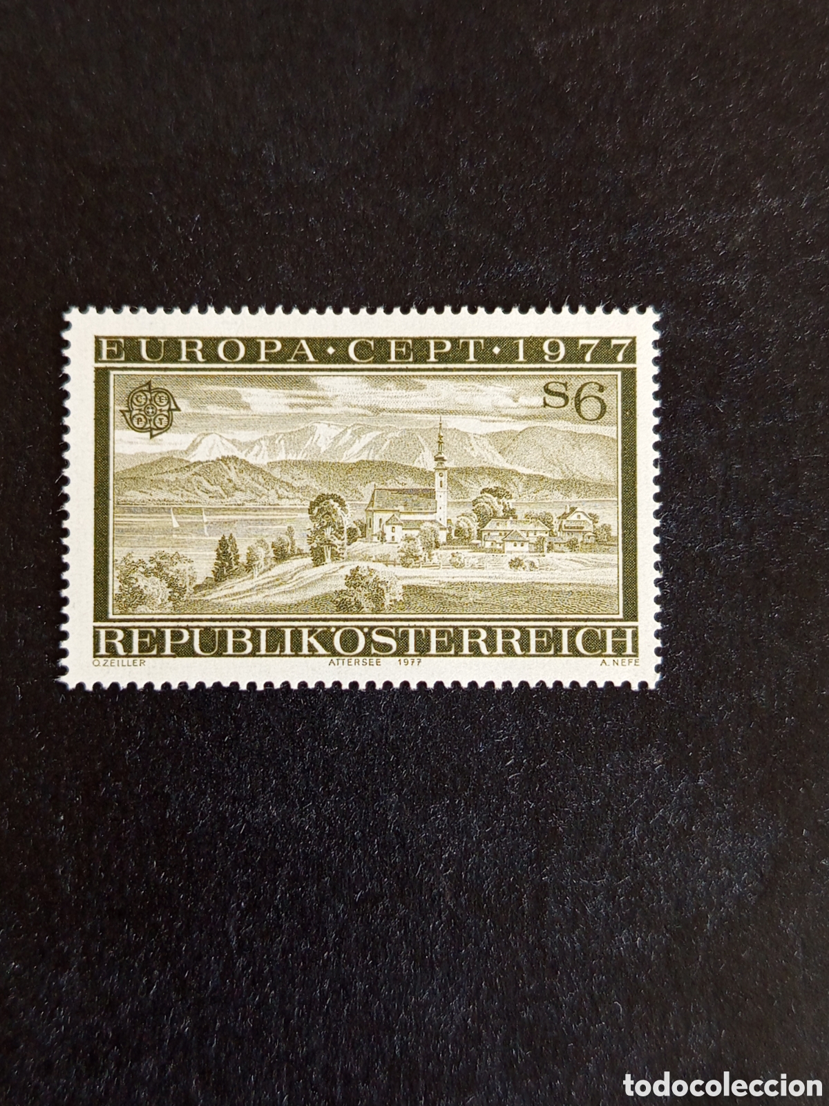 Sellos: AUSTRIA, 1977. Europa. Paisaje Alta Austria (Attersee). Yvert 1383. Pedido m&iacute;nimo 3 &euro;. Ver fotos.
