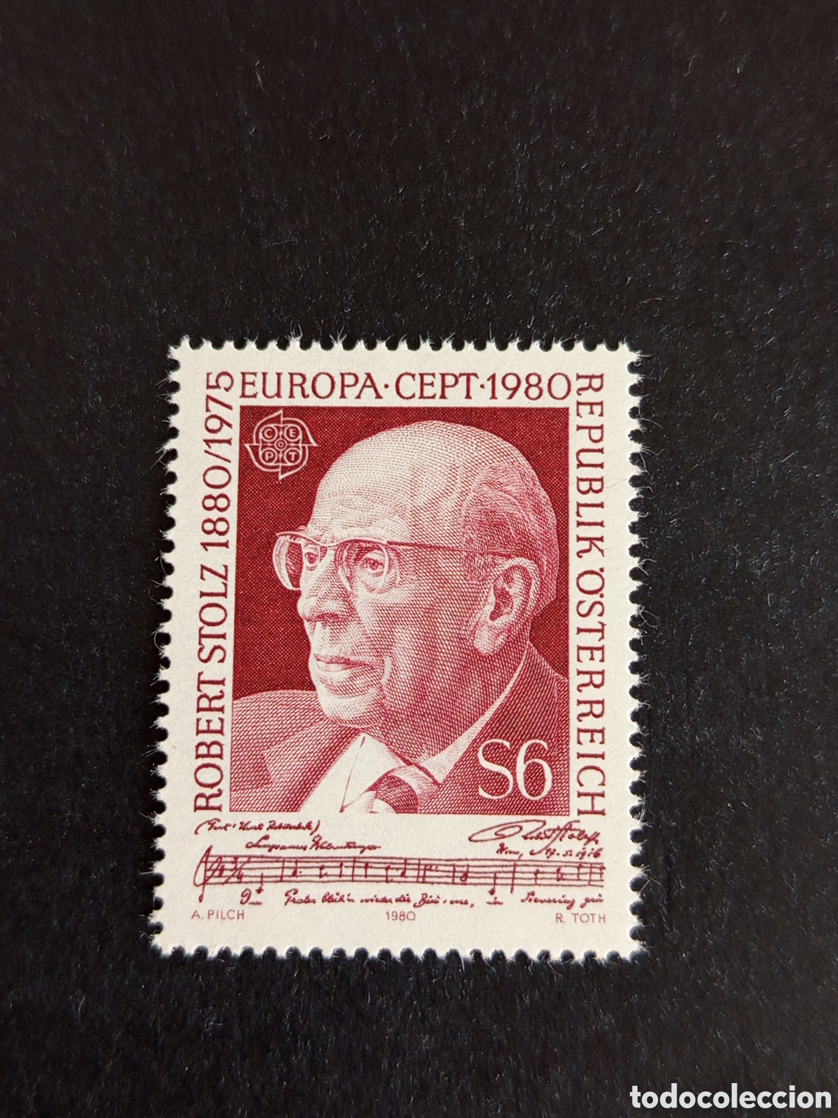 Sellos: AUSTRIA, 1980. Europa. Robert Stolz. Yvert 1481. Pedido m&iacute;nimo 3 &euro;. Ver fotos. Serie completa