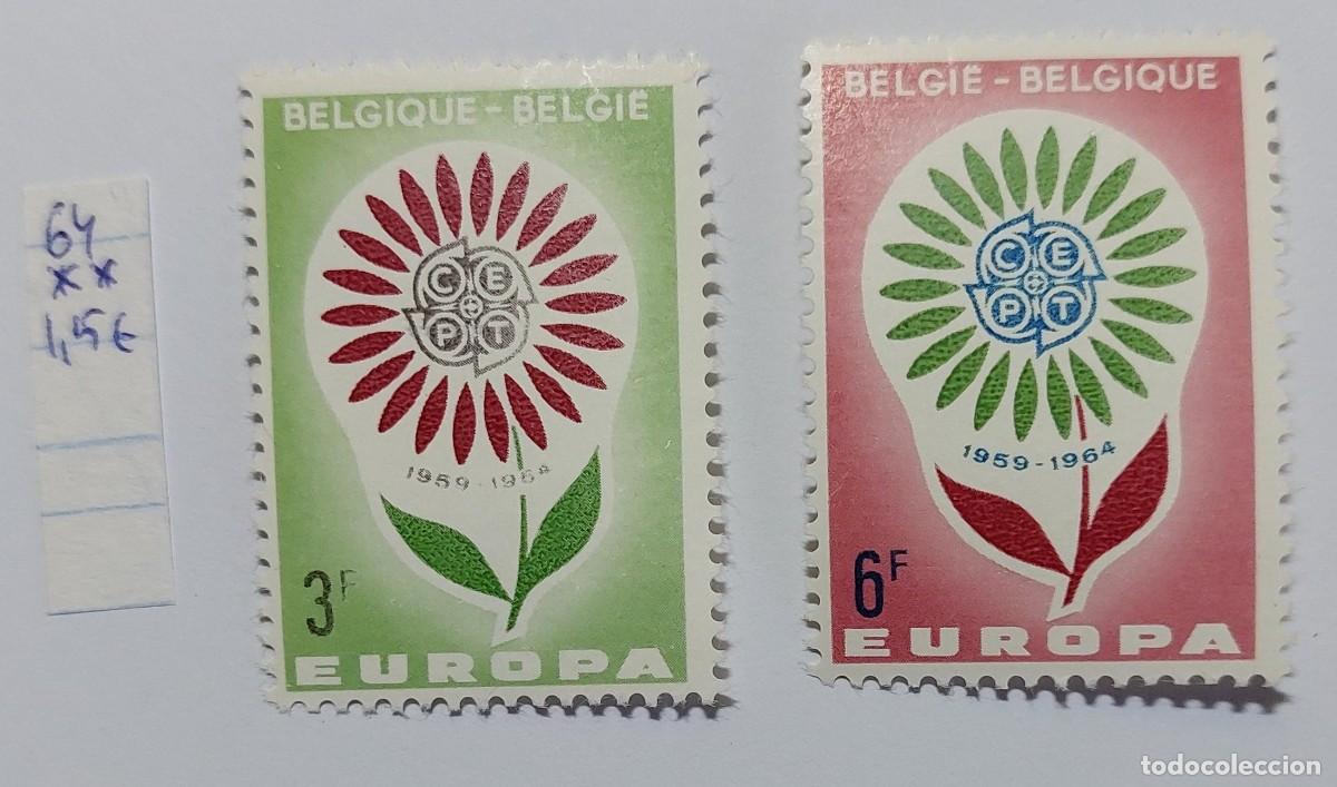 Sellos: B&eacute;lgica 1964 Europa CEPT, una margarita simb&oacute;lica, ** MNH