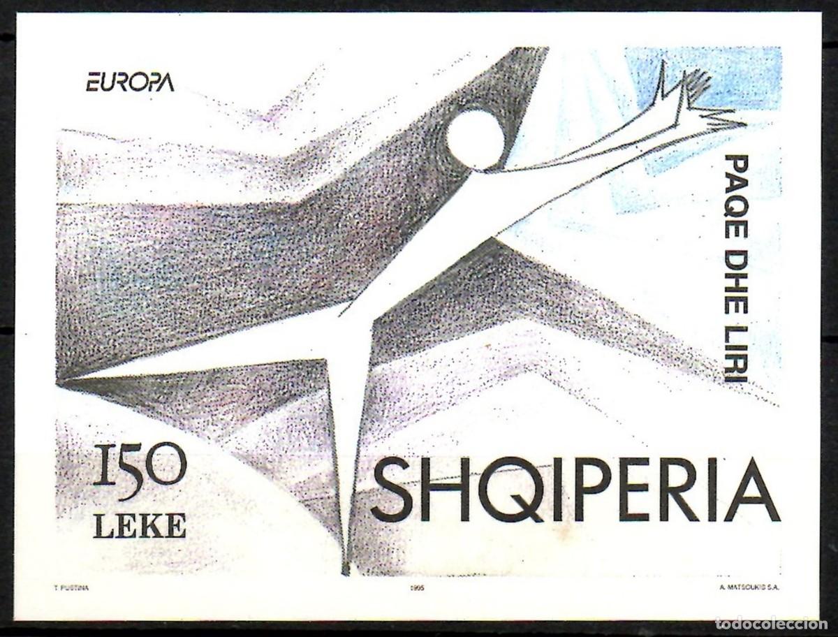 Sellos: ALBANIA 1995 - TEMA EUROPA - PAZ Y LIBERTAD - HOJITA BLOQUE SIN DENTAR