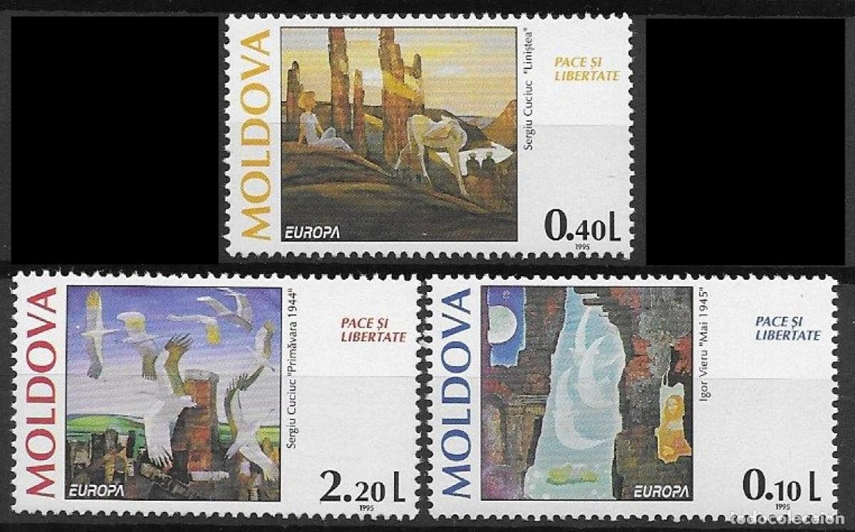 Sellos: MOLDAVIA 1995 - TEMA EUROPA - PAZ Y LIBERTAD - 3 SELLOS