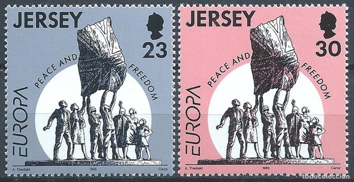 Sellos: JERSEY 1995 - TEMA EUROPA - PAZ Y LIBERTAD - 2 SELLOS