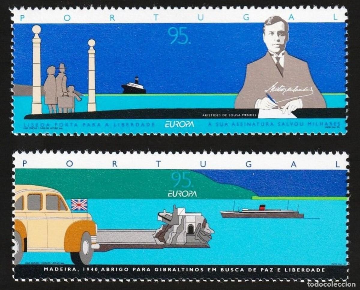Sellos: PORTUGAL 1995 - TEMA EUROPA - PAZ Y LIBERTAD - 2 SELLOS