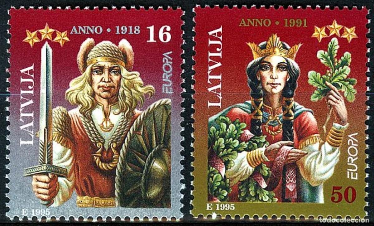 Sellos: LETONIA 1995 - TEMA EUROPA - PAZ Y LIBERTAD - 2 SELLOS