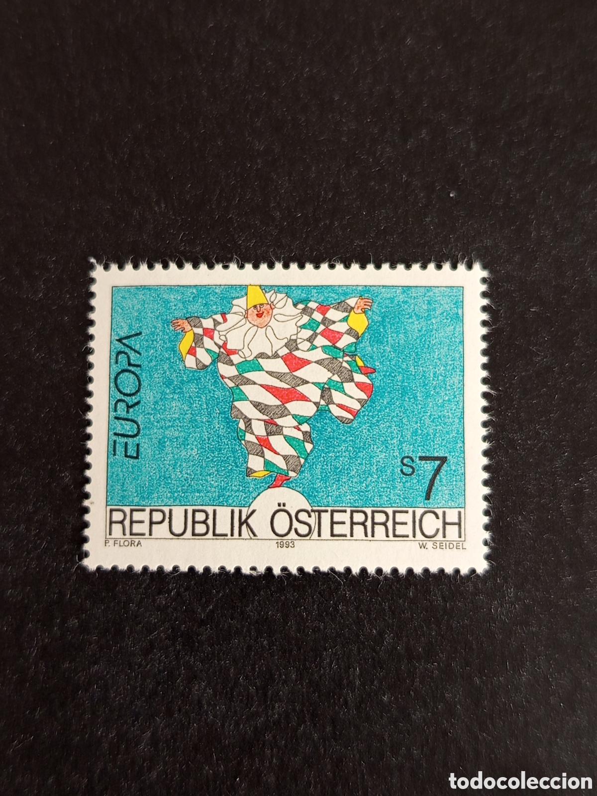 Sellos: AUSTRIA, 1993. Europa . Arte contempor&aacute;neo. Arlequ&iacute;n. Yvert 1922. Pedido m&iacute;nimo 3 &euro;. Ver fotos .