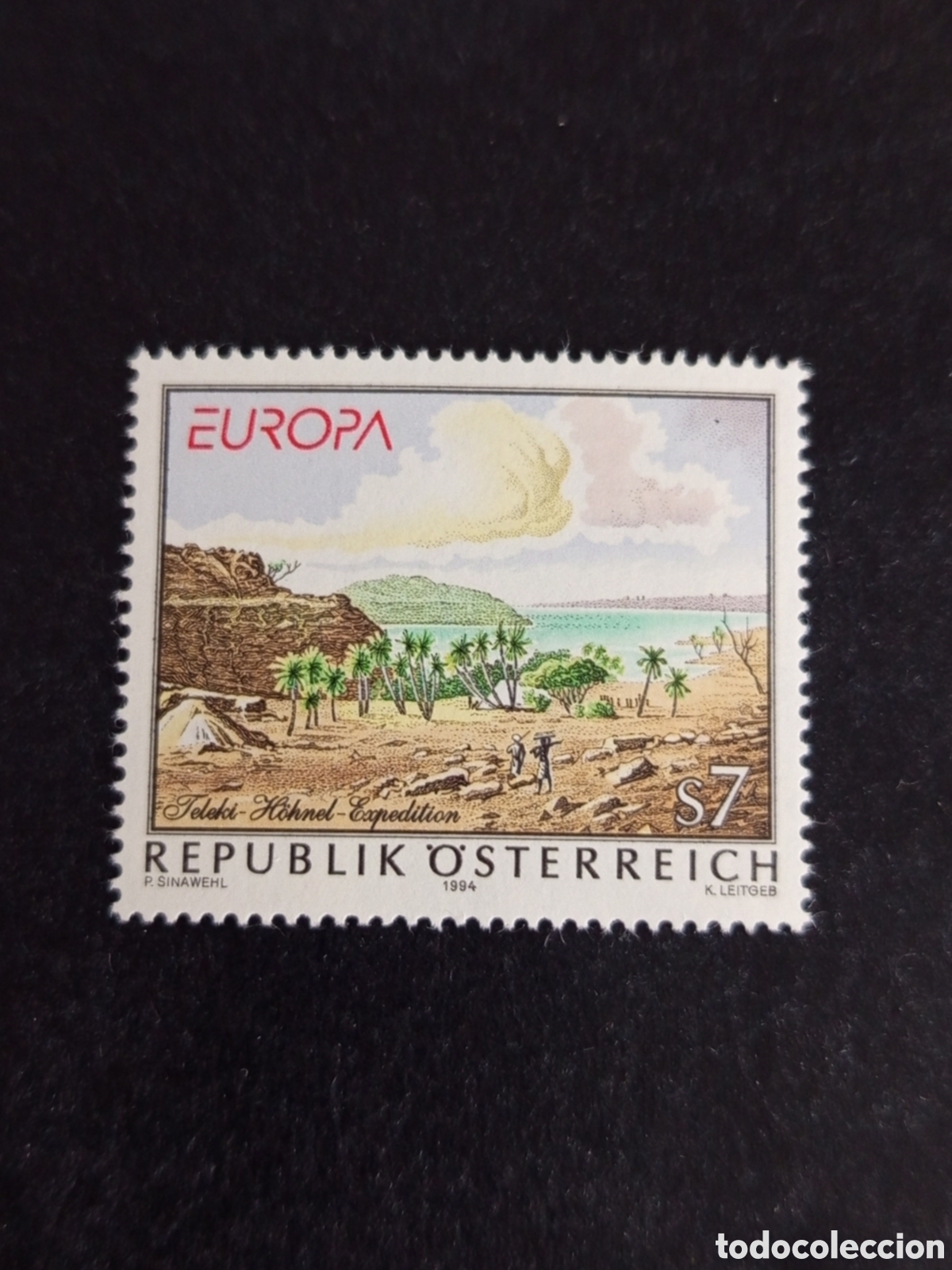 Sellos: AUSTRIA, 1994. Europa. Europa y los descubrimientos. Lago Rodolfo (Kenia).Yv1955. Pedido m&iacute;nimo 3 &euro;