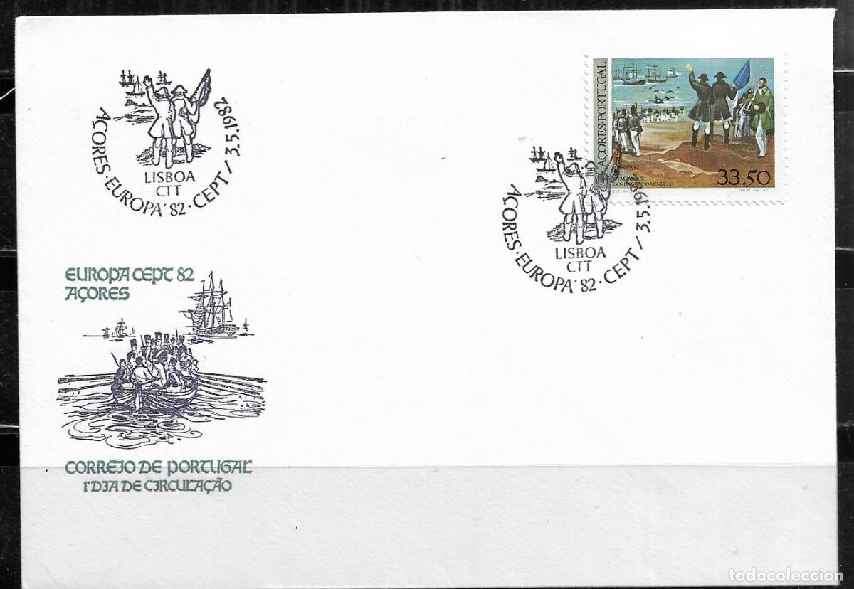 Sellos: EUROPA CEPT 1982, AZORES, SOBRE PRIMER D&Iacute;A FDC.