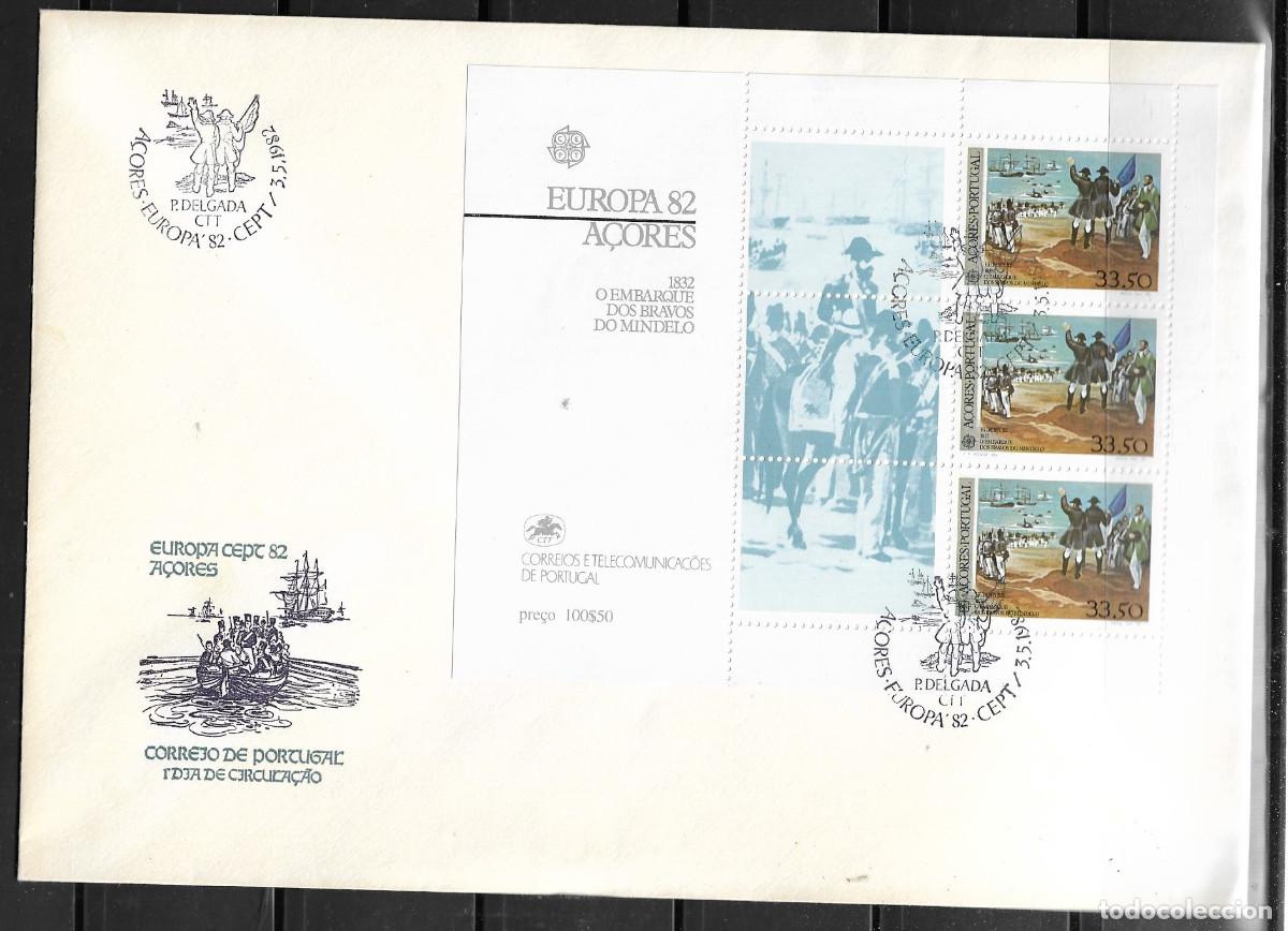 Stamps: EUROPA CEPT 1982, AZORES, SOBRE PRIMER D&Iacute;A FDC. DE LA HOJA BLOQUE.