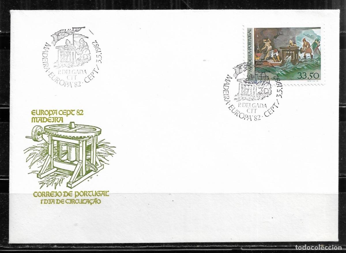 Sellos: EUROPA CEPT 1982, MADEIRA, SOBRE PRIMER D&Iacute;A FDC.