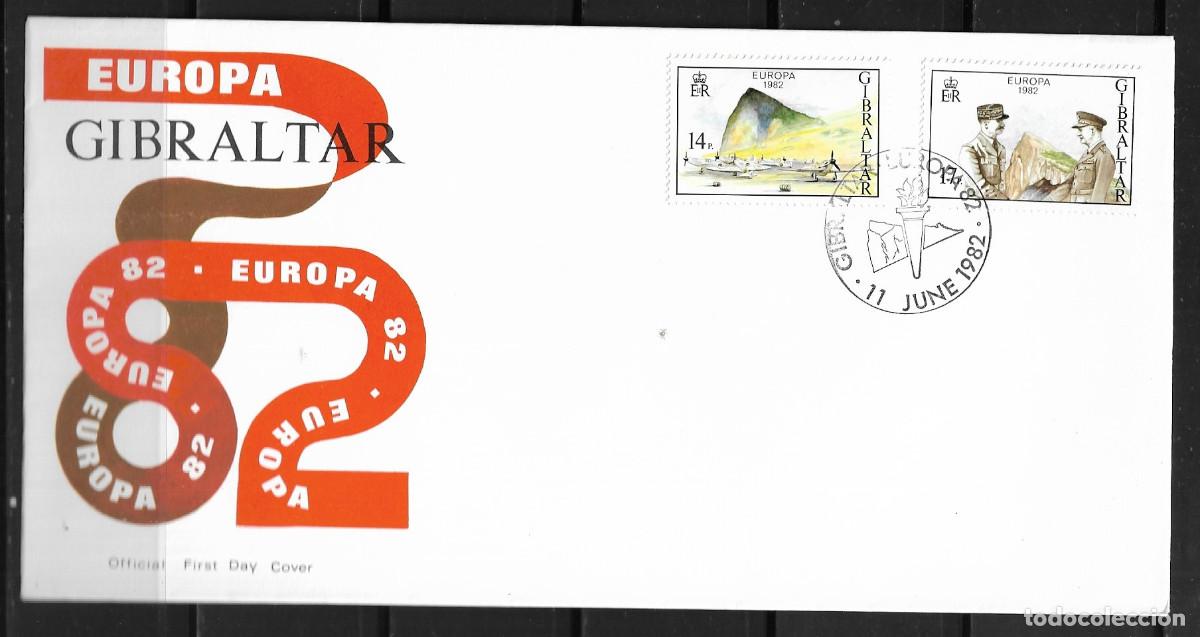 Sellos: EUROPA CEPT 1982, GIBRALTAR - SOBRE PRIMER D&Iacute;A FDC.