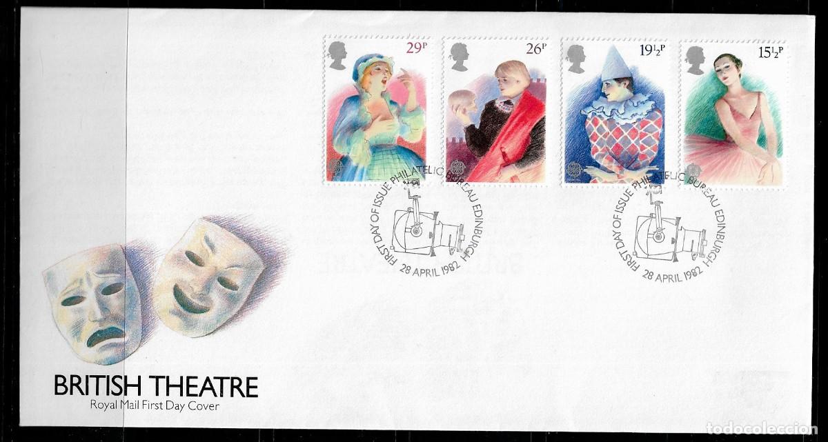 Sellos: GRAN BRETA&Ntilde;A 1982, SOBRE PRIMER D&Iacute;A EUROPA CEPT FDC.