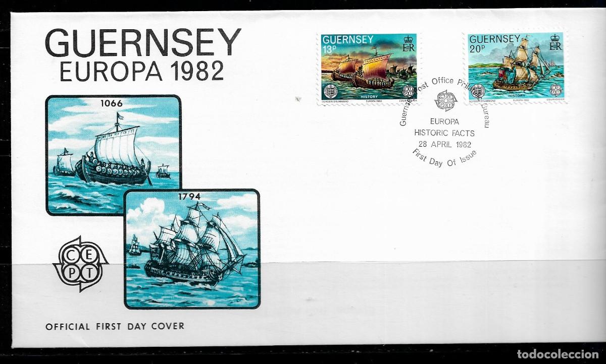 Stamps: GUERNSEY 1982, SOBRE PRIMER D&Iacute;A EUROPA CEPT FDC.