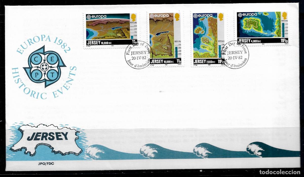 Selos: JERSEY 1982, SOBRE PRIMER D&Iacute;A EUROPA CEPT FDC.
