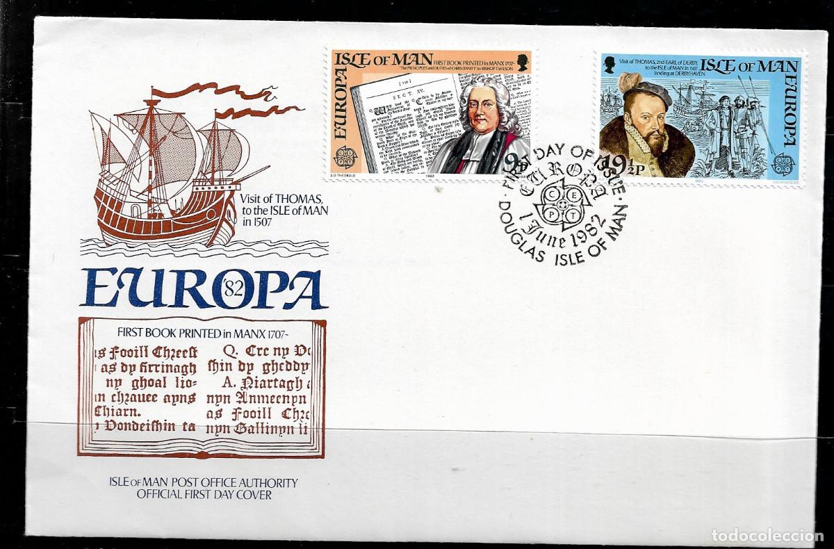 Stamps: ISLA DE MAN 1982, SOBRE PRIMER D&Iacute;A EUROPA CEPT - FDC.