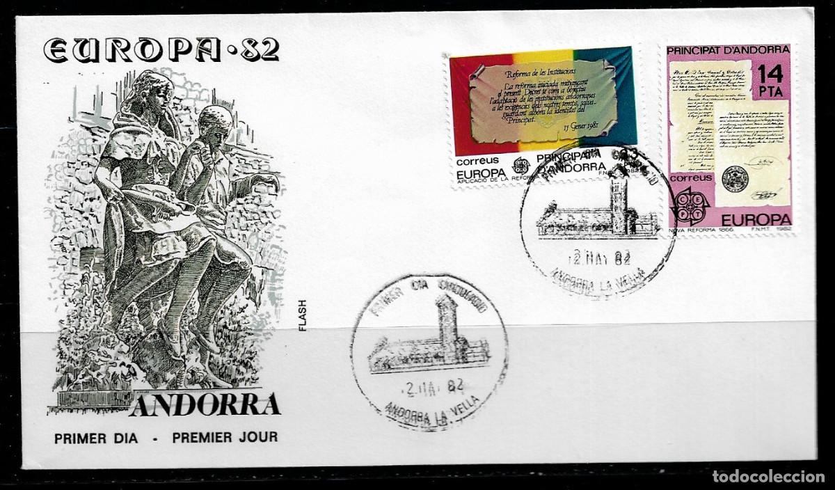 Stamps: ANDORRA ESPA&Ntilde;OLA 1982, SOBRE PRIMER D&Iacute;A EUROPA CEPT - FDC.