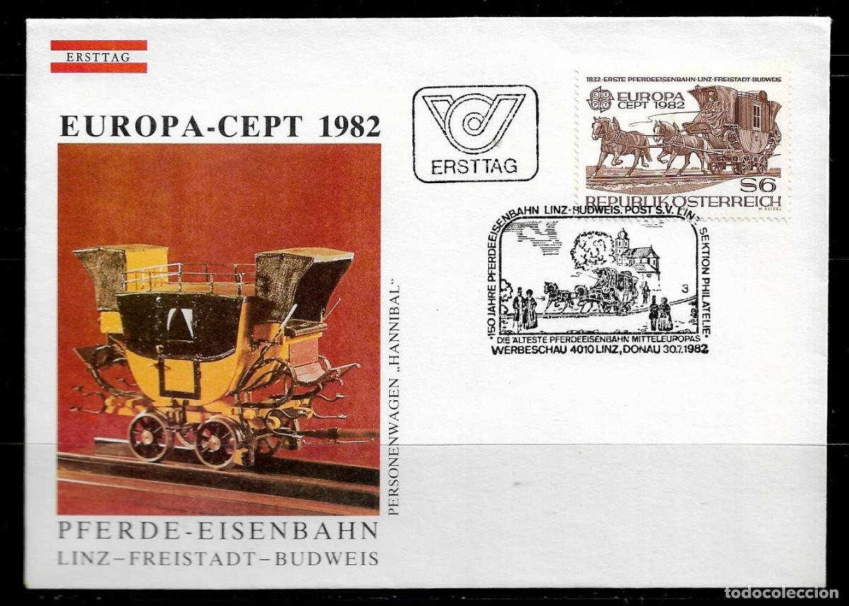 Sellos: AUSTRIA 1982, SOBRE PRIMER D&Iacute;A EUROPA CEPT - FDC.