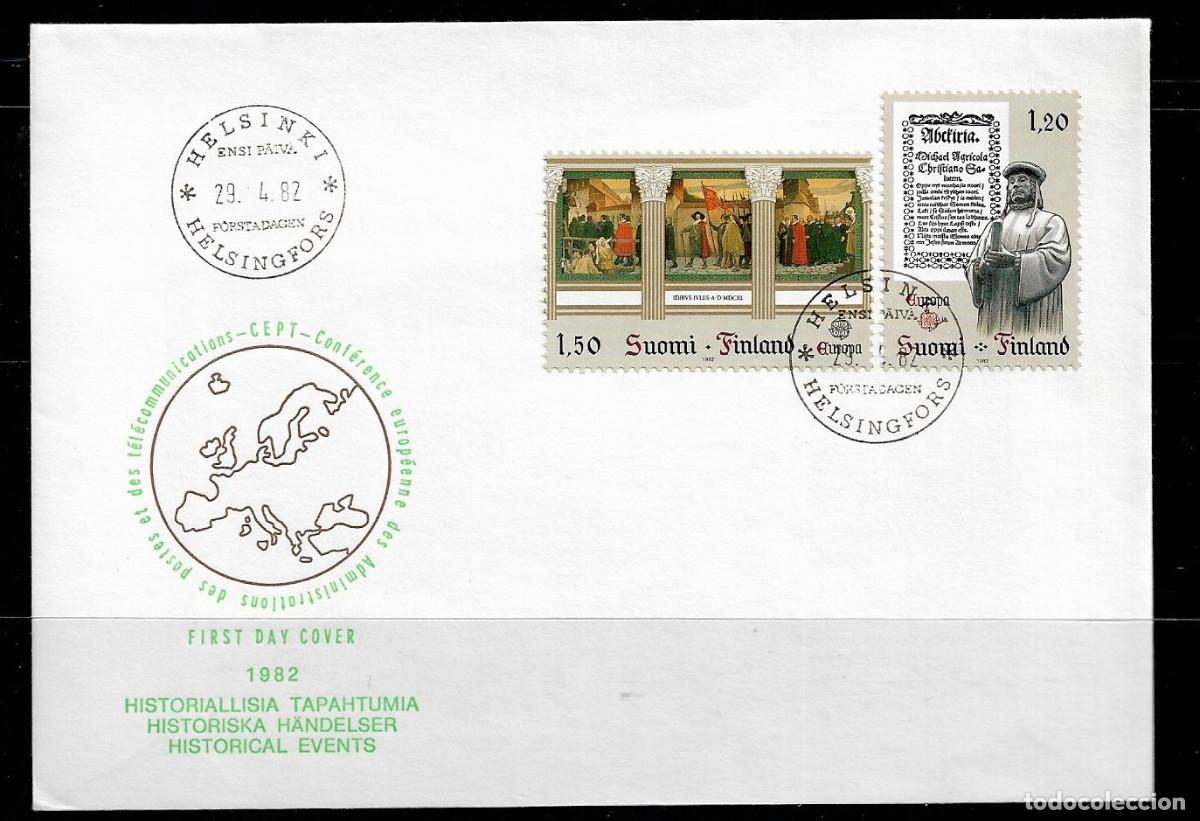 Sellos: FINLANDIA 1982, SOBRE PRIMER D&Iacute;A EUROPA CEPT - FDC.