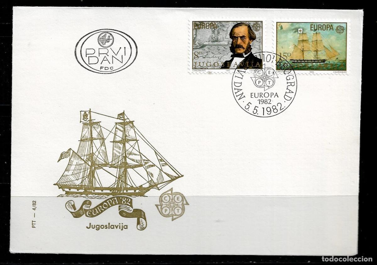 Sellos: YUGOSLAVIA 1982, SOBRE PRIMER D&Iacute;A EUROPA CEPT - FDC.
