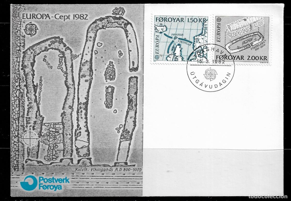 Sellos: FEROE 1982, SOBRE PRIMER D&Iacute;A EUROPA CEPT - FDC.