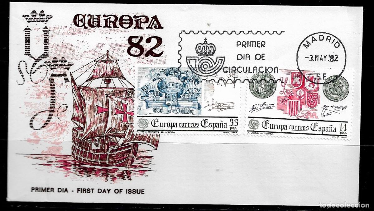 Sellos: ESPA&Ntilde;A 1982, SOBRE PRIMER D&Iacute;A EUROPA CEPT - FDC.