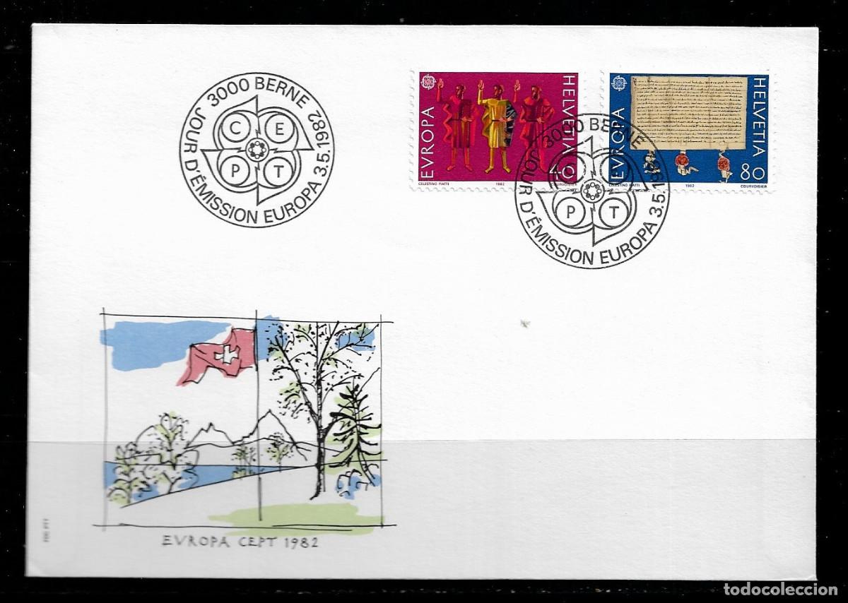 Sellos: SUIZA 1982, SOBRE PRIMER D&Iacute;A EUROPA CEPT - FDC.