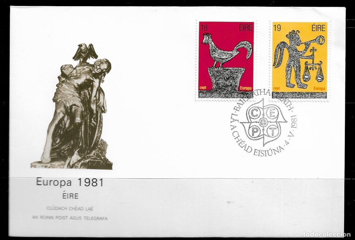 Sellos: IRLANDA 1981, SOBRE PRIMER D&Iacute;A EUROPA CEPT - FDC.