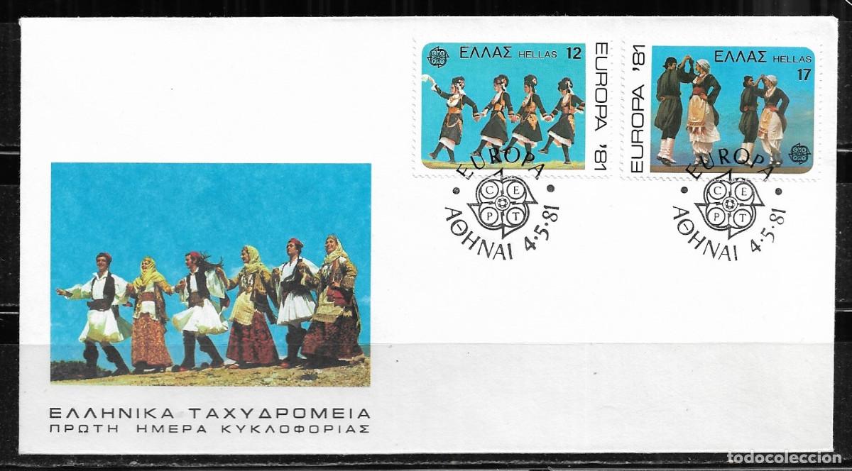 Sellos: GRECIA 1981, SOBRE PRIMER D&Iacute;A EUROPA CEPT - FDC.