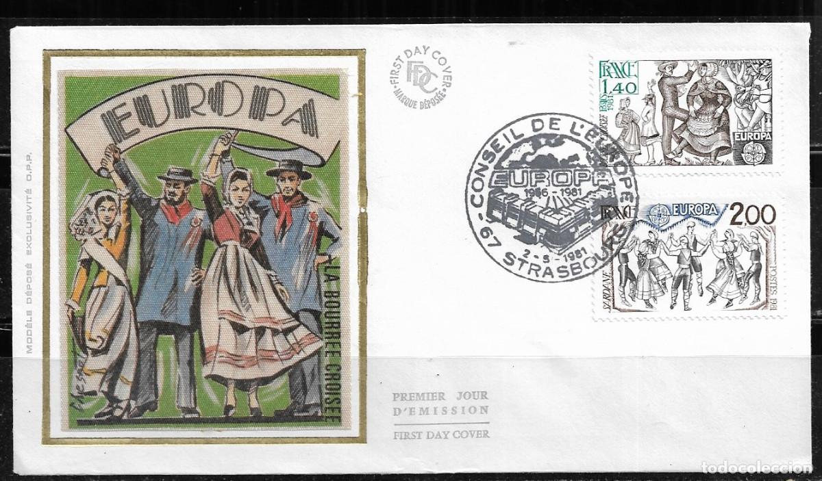 Sellos: ANDORRA FRANCESA 1981, SOBRE PRIMER D&Iacute;A EUROPA CEPT - FDC.