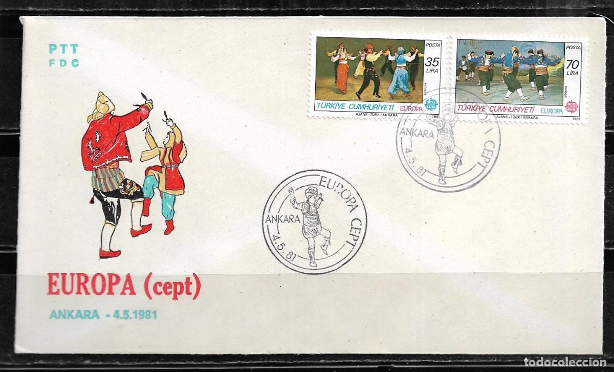 Sellos: TURQUIA 1981, SOBRE PRIMER D&Iacute;A EUROPA CEPT - FDC.