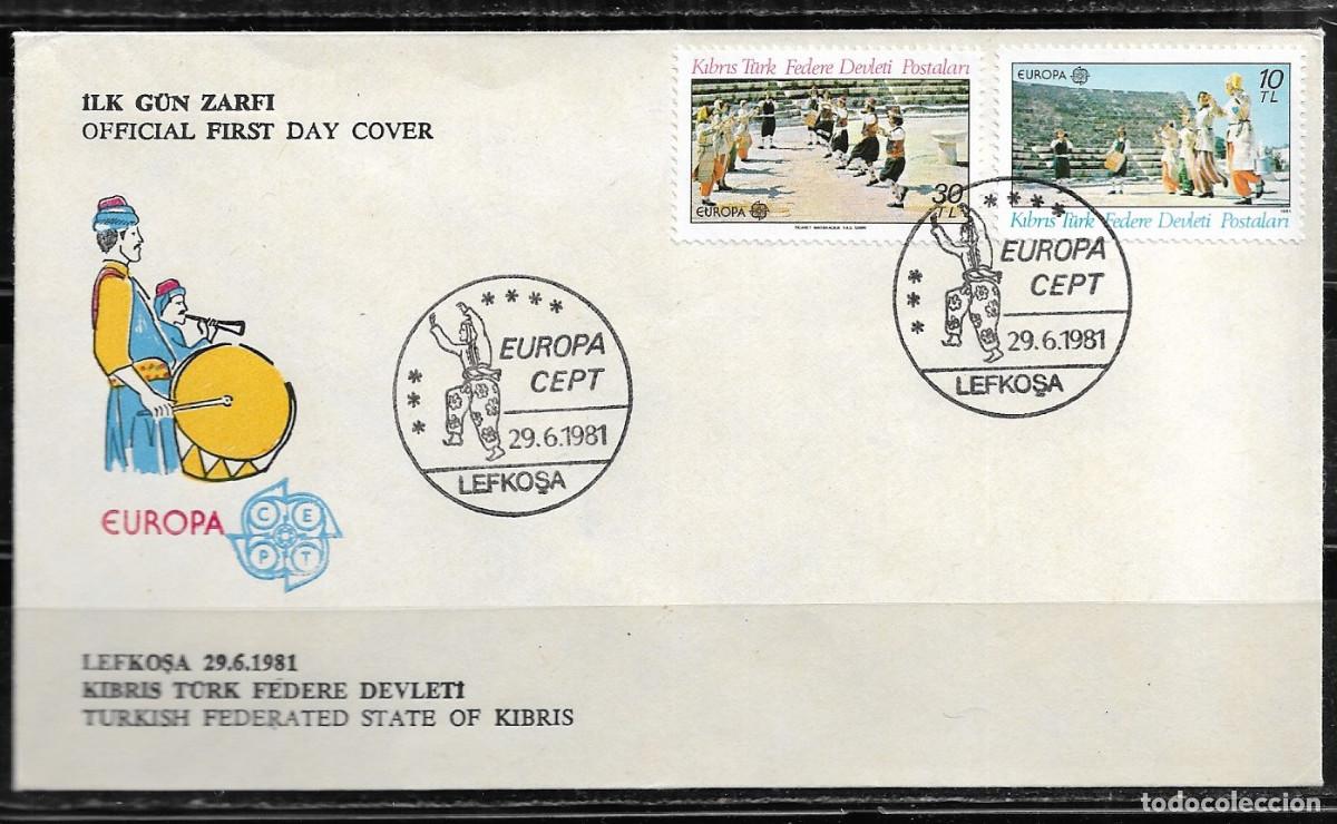 Sellos: CHIPRE TURCO 1981, SOBRE PRIMER D&Iacute;A EUROPA CEPT - FDC.