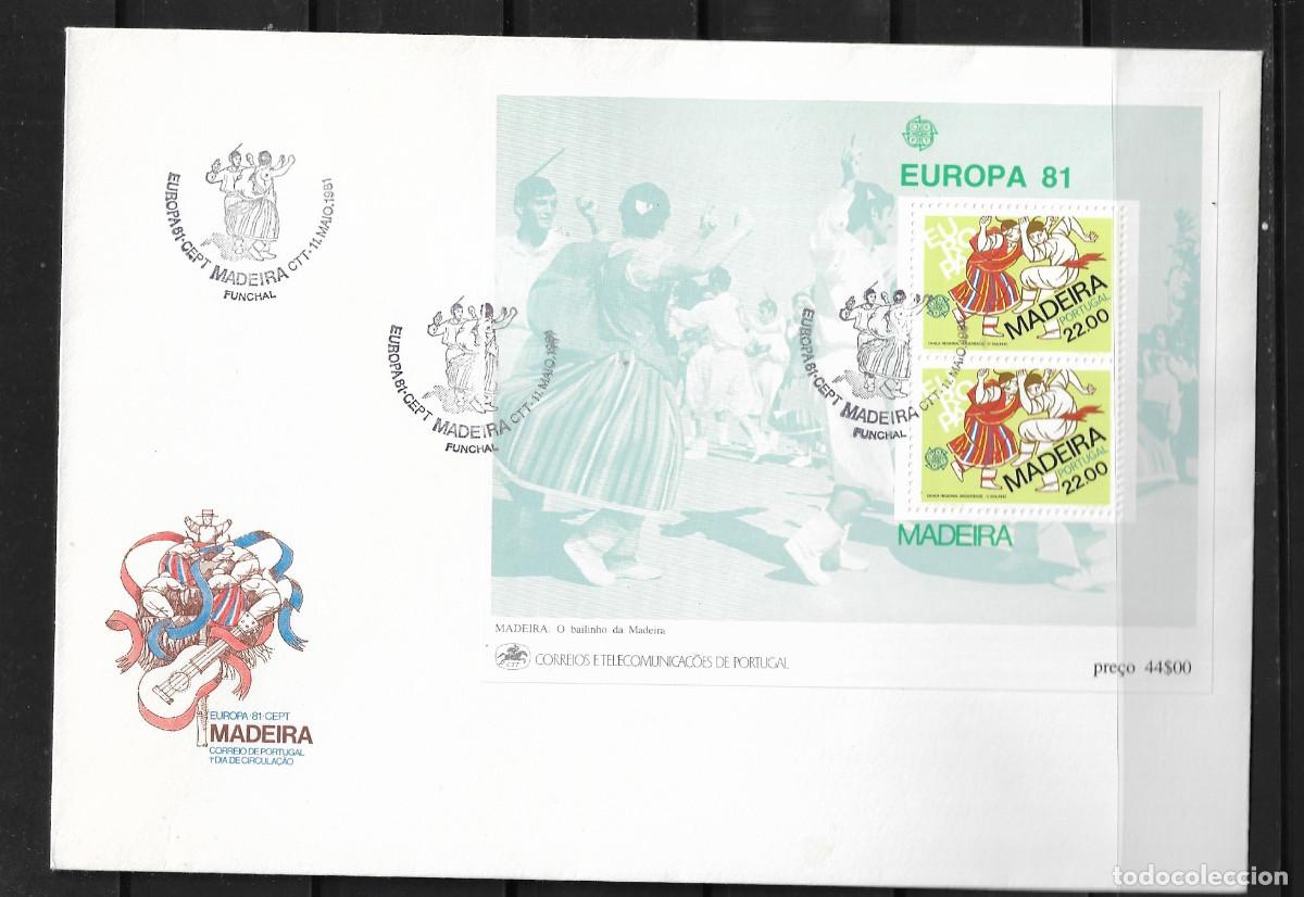 Sellos: MADEIRA 1981, SOBRE PRIMER D&Iacute;A EUROPA CEPT - FDC. - PROCEDENTE DE LA HOJA BLOQUE.