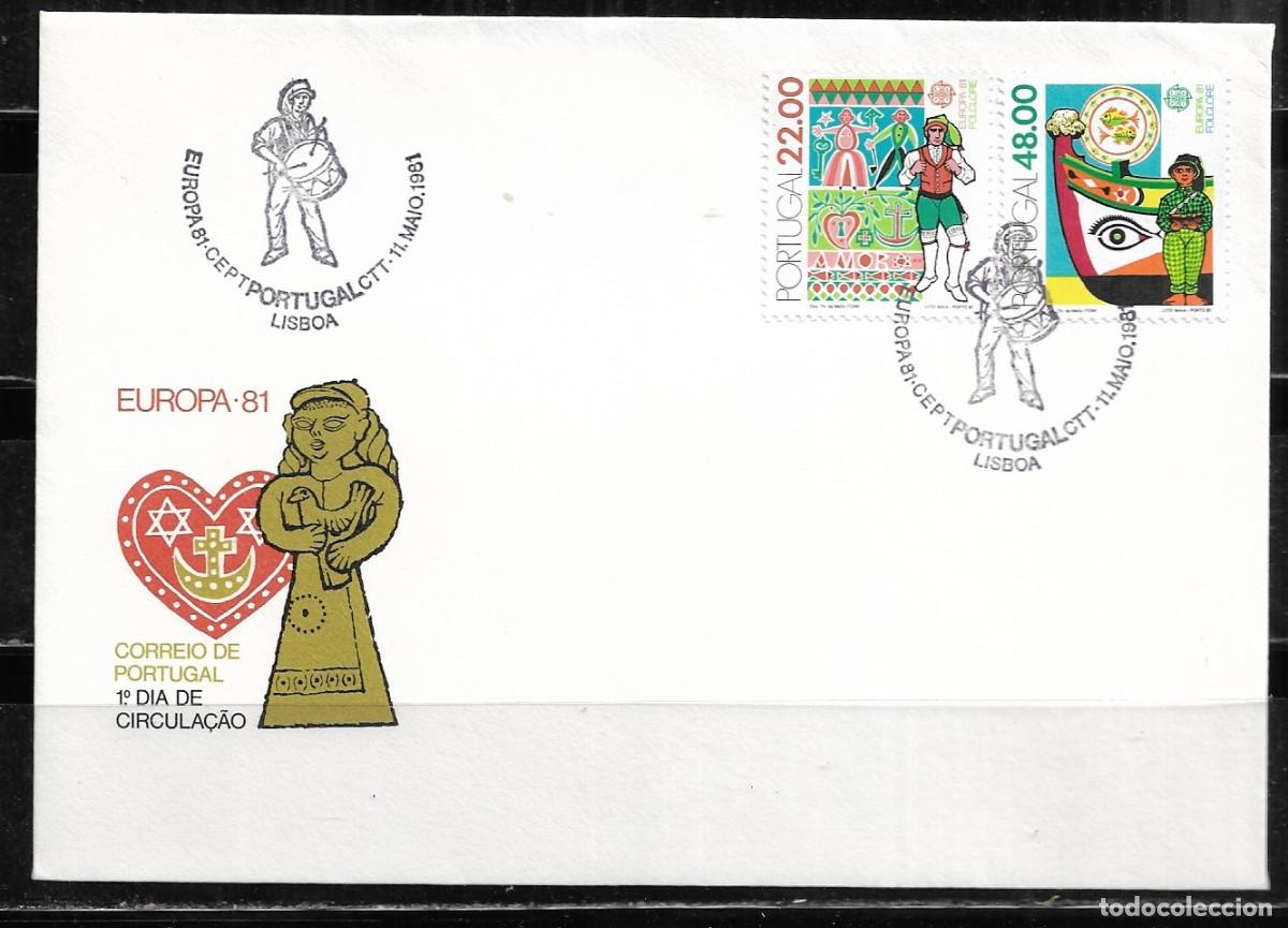 Sellos: PORTUGAL 1981, SOBRE PRIMER D&Iacute;A EUROPA CEPT - FDC.